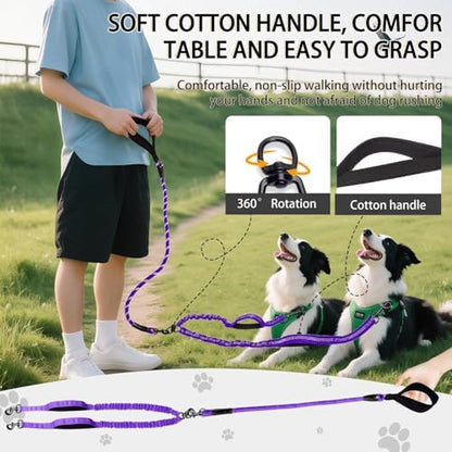 Double Dog Leash, 18~120 Lbs, No Tangle - Image 3