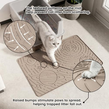 OHMO Cat Litter Mat Medium 23.6x15.7in, Waterproof Easy to Clean, Odorless Pet - Image 2