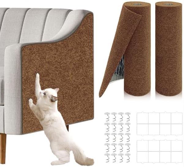 2 Pcs Self-Adhesive Cat Scratch Mat, Cat Scratch Furniture Protector by Unknown