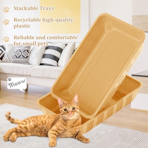 Tessco for you 30 Pack Disposable Litter Boxes for Cats, Light Brown - Image 6