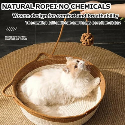 Instinct Basket, Stimuli Handwoven cat Basket Rope Cotton - Image 6