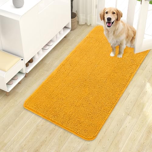OLANLY Dog Door Mat for Muddy Paws 40x24, Super Absorbent Chenille Mud Mat by OLANLY