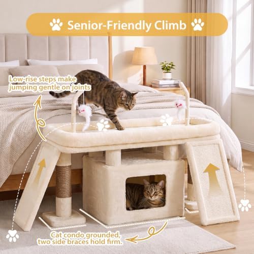 Heybly Cat Tree Extra-Long & Stable 2 Adjustable Scratch Boards HCT210SMJ - Image 6