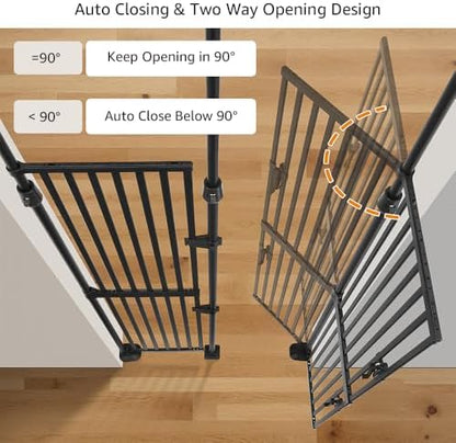 unipaws 86" High Extra Tall Cat Gate, Auto Closing and No Drilling - Image 4