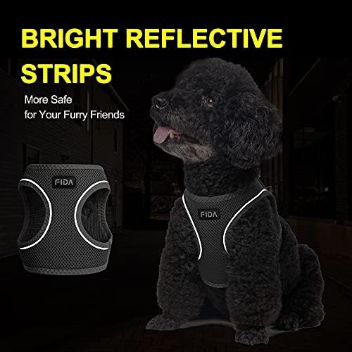 Fida Comfy Dog Harness with Leash, Soft Puppy Vest Escape Proof, Breathable - Image 4
