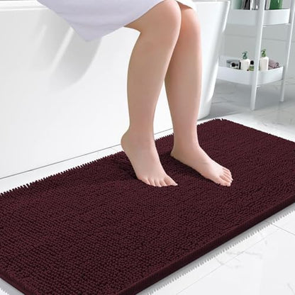 OLANLY Bathroom Runner Rugs 45x27, Extra Soft Absorbent Chenille Bath Rugs by OLANLY