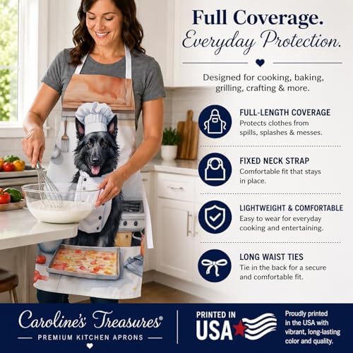 Caroline's Treasures Belgian Sheepdog The Chef Apron Cooking Kitchen Server - Image 4