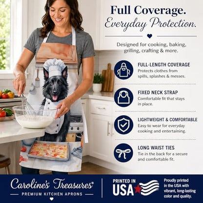 Caroline's Treasures Belgian Sheepdog The Chef Apron Cooking Kitchen Server - Image 4