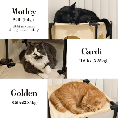 Modular PVC Cat Tree with 6 Removable Hammocks - Image 7