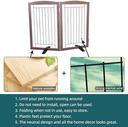 ZJSF Freestanding Dog Fence Indoor, Foldable Dog Gate - Image 6