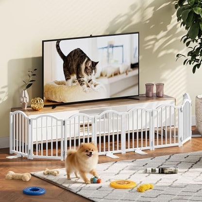 Snughome 2 Pack Short Dog Gate Indoor, Expand Up to 48’’Wide Foldable Pet Gate - Image 2