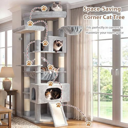 Gitelsnour Cat Tree, 78.7'' Cat Tower, 2 Big Condos - Image 6
