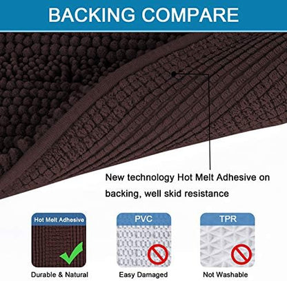 H.VERSAILTEX Bath Rugs for Bathroom Non Slip Bath Mats Extra Thick Chenille - Image 4