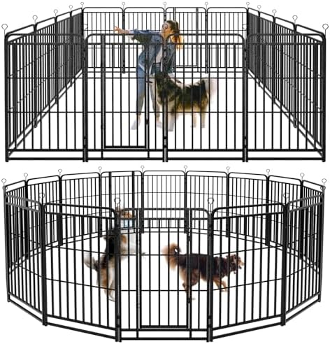 Kfvigoho Heavy Duty Dog Playpen 16 Steel Panels 47" Height by Committedtobetterpetlife
