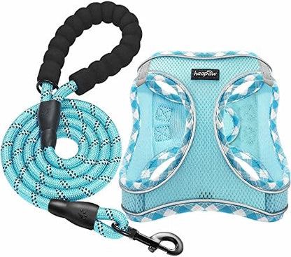 haapaw Dog Harness with Leash Set, No Pull Adjustable Reflective Step-in Puppy by haapaw