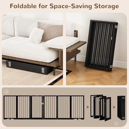 32" Extra Tall Free Standing Dog Gate Indoor, Foldable Pet Gate - Image 6