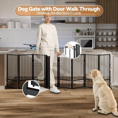 SNUOWU Full Metal Freestanding Dog Gate - Image 5