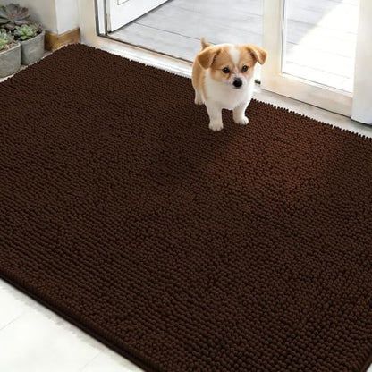 OLANLY Dog Door Mat for Muddy Paws 48x30, Super Absorbent Chenille Mud Mat by OLANLY