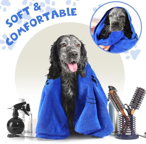 Chumia 4 Pcs Dog Towels for Drying Dog Puppy Bulk Microfiber Absorbent Paw - Image 2