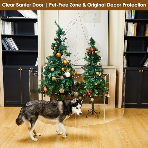 Modern Frame Clear Acrylic Freestanding Dog Gate - Image 3