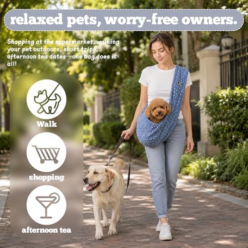 Small Pet Sling Carrier Breathable Texture - Image 3