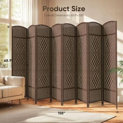 JOSTYLE 8 Panel Room Divider, Privacy Screen & Room Separation, Extra Wide - Image 2
