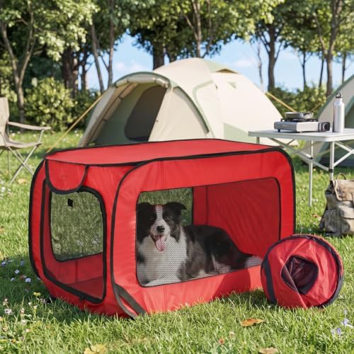 Portable Dog Crate 36" Collapsible Pop Up Dog Crate by LWFCOEE