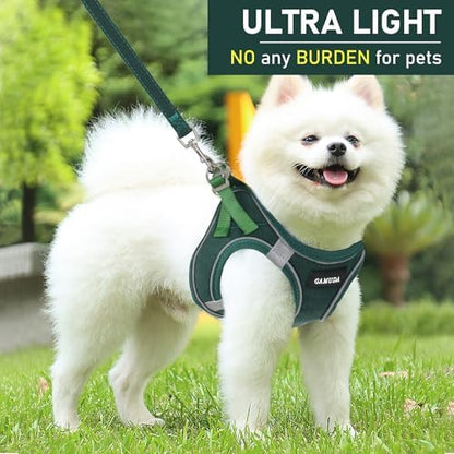GAMUDA Small Pet Harness Collar and Leash Set, Step in No Chock No Pull Linen - Image 7