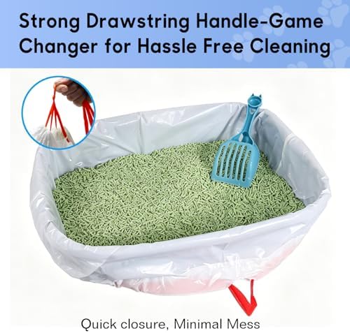 5-mil Thick Drawstring Cat Litter Box Liners, 36x19 Inch 20 Count - Image 6