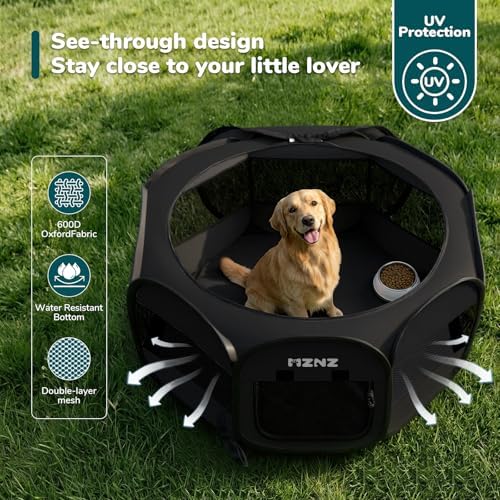Dog Cat Small Animal Puppy Playpen Crate, Whole Black - Image 6