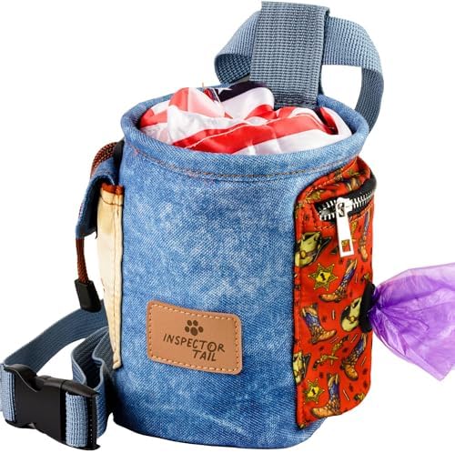 INSPECTOR TAIL Dog Treat Pouch for Training, Drawstring Bag, Hands Free by InspectorTail