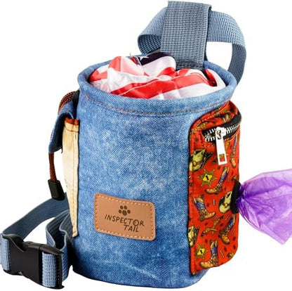 INSPECTOR TAIL Dog Treat Pouch for Training, Drawstring Bag, Hands Free by InspectorTail
