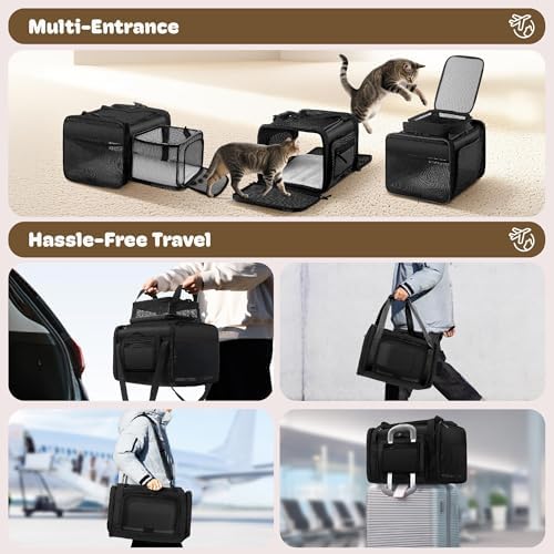 Top and 2 Sides Expandable Pet Carrier 17x11x9.5 TSA Airline Approved - Image 6