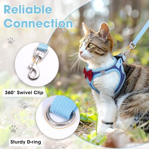 Cat Vest Harness and Leash Set, Escape Proof Kitten Harness Blue L - Image 4