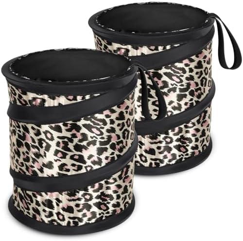 Car Trash Can, 2 Packs Mini Car Garbage Can, Collapsible Trash Bin by Kincown