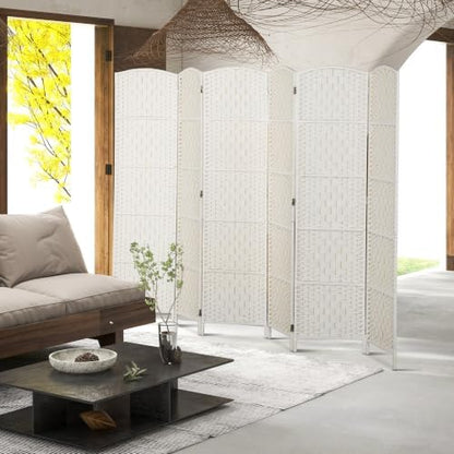HOMCOM Room Divider 6 Panel Freestanding 6FT Tall Privacy Screen White - Image 6