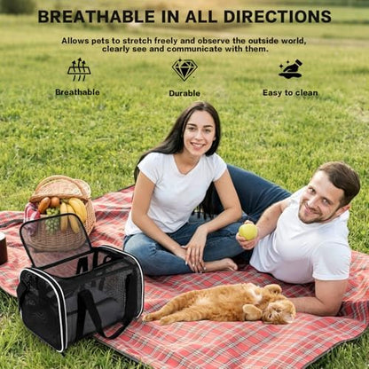Cat Carrier, Soft-Sided Pet Carrier Bag, Breathable Mesh - Image 5