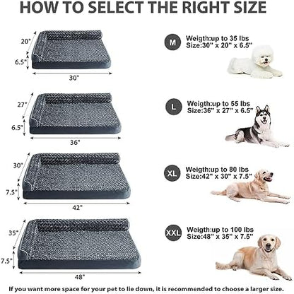 BFPETHOME Extra Large Orthopedic Dog Bed, L-Shaped Pet Bed - Image 5
