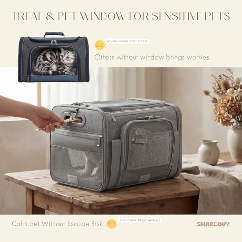 Top-Side Expandable Pet Carrier, Treat Window - Image 2