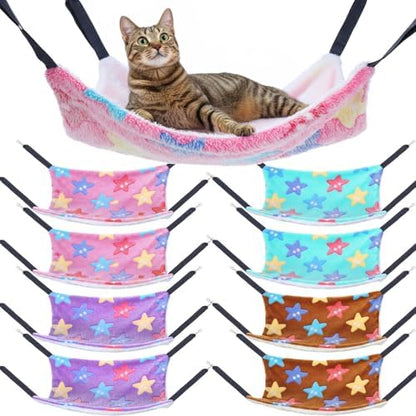 8 Pcs Cat Hammock for Cage, Pet Hammock Bed, Reversible Hanging Cat Hammocks by Unknown