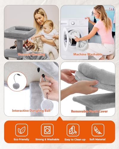 PETEPELA Cactus Cat Tree for Kittens & Small Cats, 32in Cat Tower - Image 6