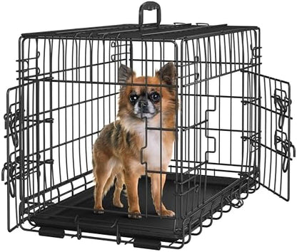 Yaheetech 24inch Double Door Dog Crate w/Divider, Collapsible Metal Kennel by Yaheetech