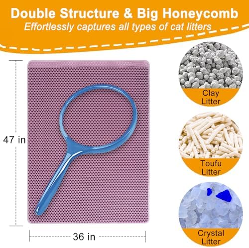 Cat Litter Box Mat-Super Large 47''x36'' Litter Trapping Mat - Image 2