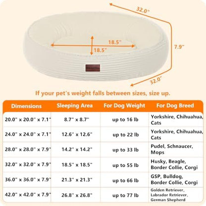 Dwanton Orthopedic Medium Dount Dog Bed, Egg-Crate Foam Round Dog Sofa - Image 6