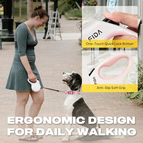 Fida Retractable Dog Leash, 16 ft Dog Walking Leash - Image 5