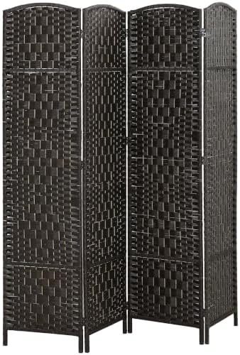 HOMCOM Room Divider 4-Panel, 6FT-Tall Folding Privacy Screen by HOMCOM