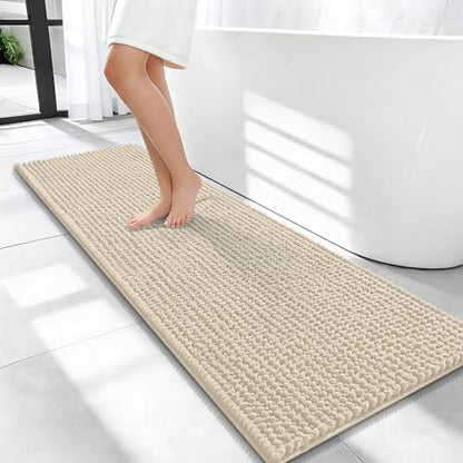 OLANLY Thick Chenille Bathroom Runner Rugs 47x17, Absorbent Bath Mat by OLANLY