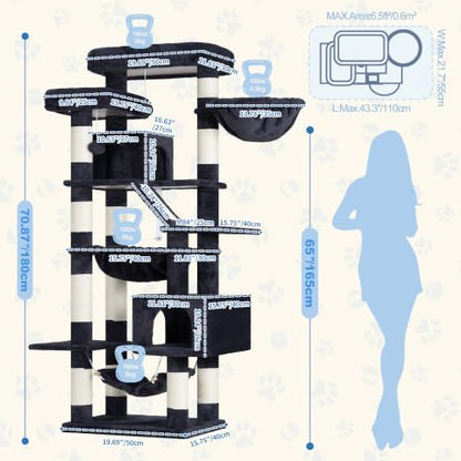 Heybly Cat Tree, 71-Inch-Tall Tower - Image 5