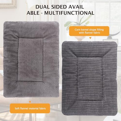 Reversible Dog Bed Mat with Plush and Corn Velvet, Soft Warm Pet Cushion - Image 5