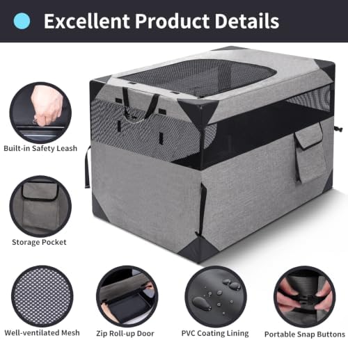 Zikopomi 36 Inch Portable Soft Foldable Dog Crate - Image 3